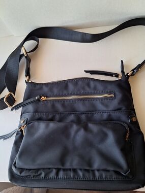 Urban Expressions Black Crossbody Bag with Gold Hardware